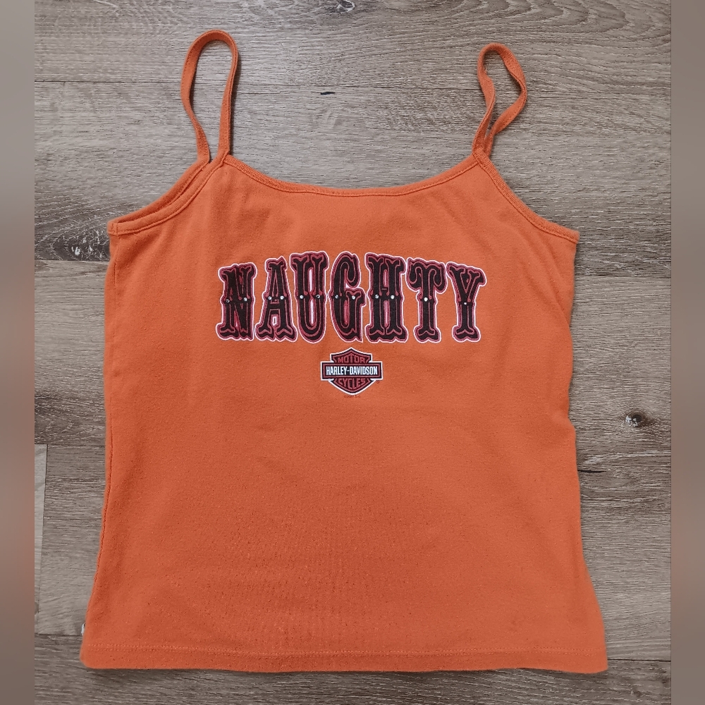 Harley-Davidson Womans Naughty And Nice 100% Cotton Tank Top Size Large
